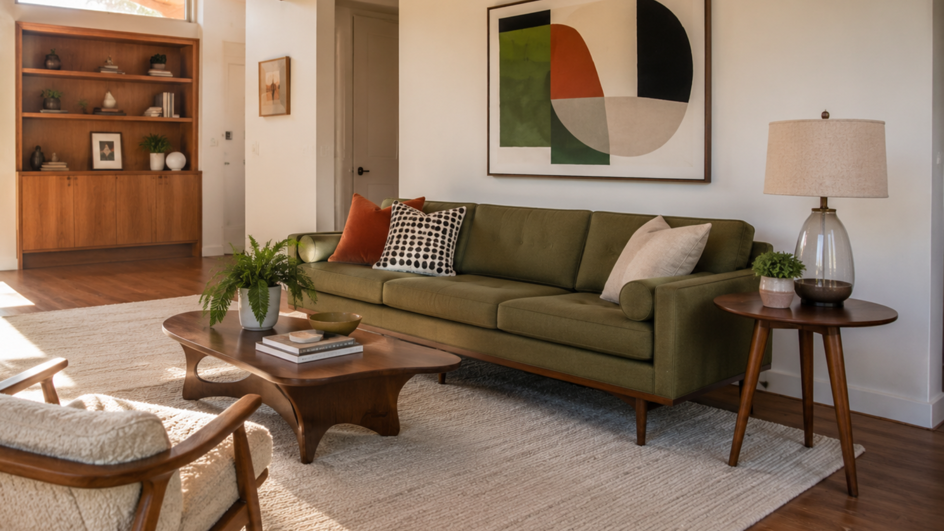 Best End Tables that Speak to Your Personal Style: Modern, Midcentury, Boho, Cottagecore, and Y2K midcentury side table in a living room