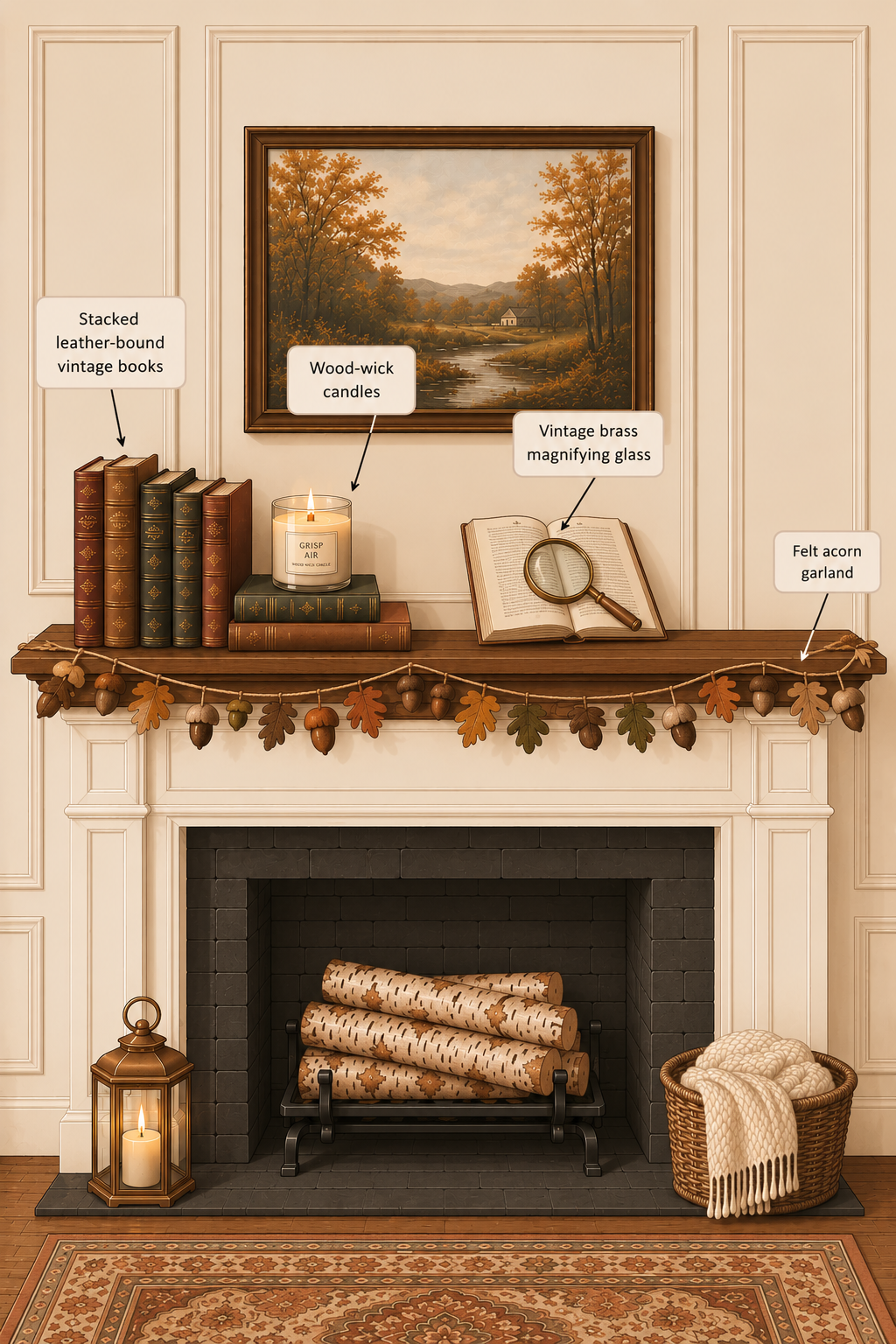 literary autumn escape fall mantel ideas