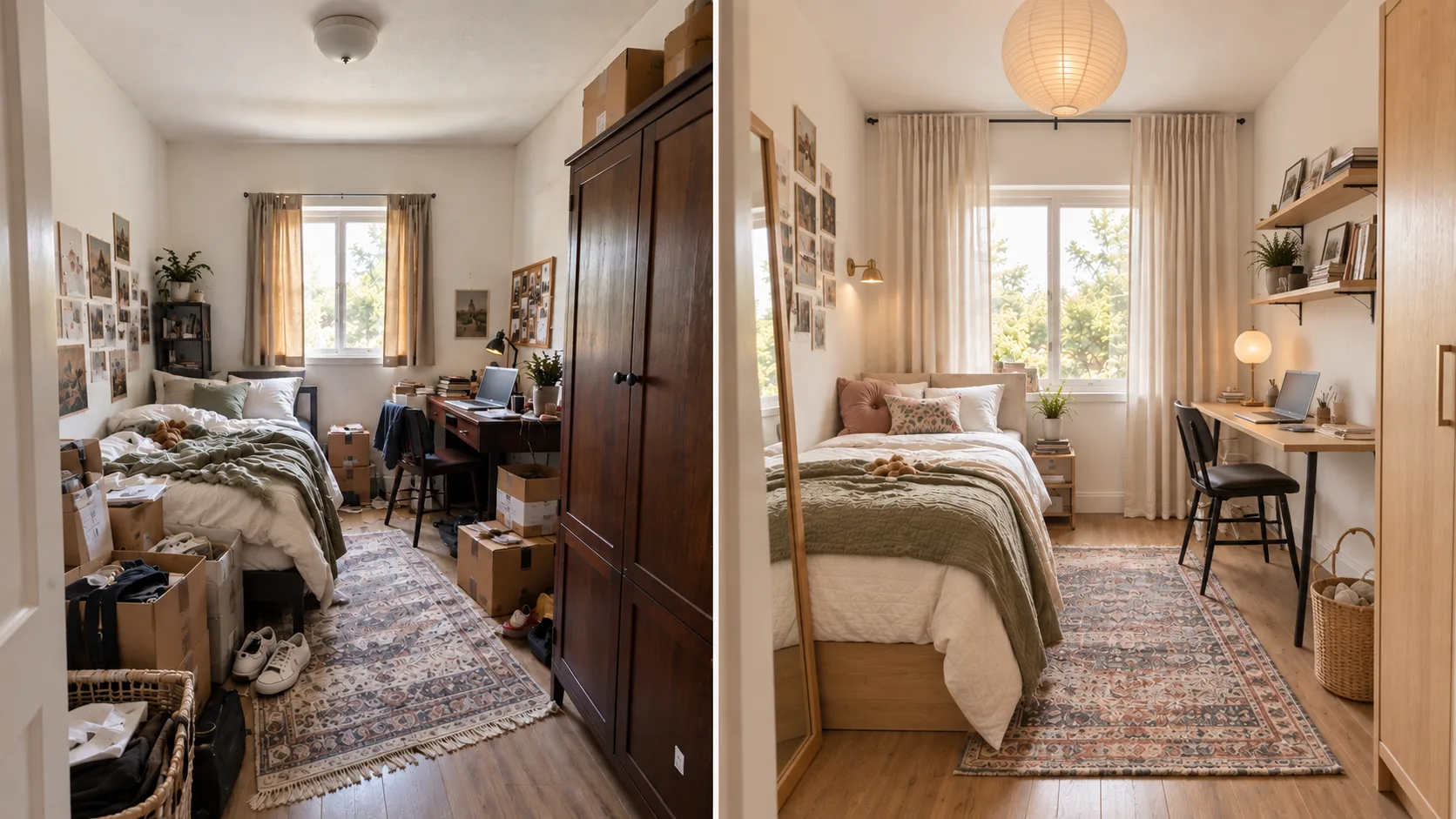 make a small room look bigger with furnitures