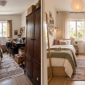 make a small room look bigger with furnitures
